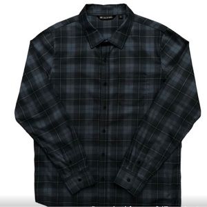 Travis Mathew Long Sleeve Performance Button Shirt Plaid Blue Mens Size L